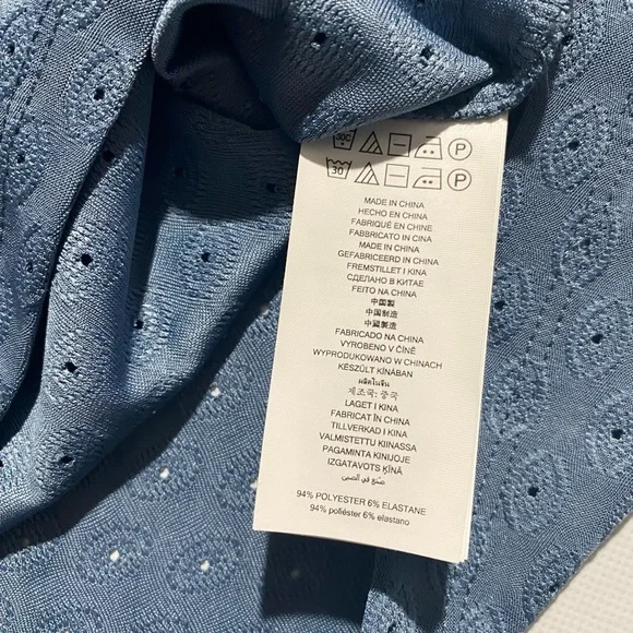 NEW Size M MICHAEL Michael Kors Shoulder Top Polyester Elastane Chambray $88 - Picture 4 of 10